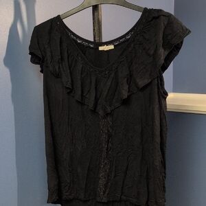 Maurices Black Ruffled Blouse